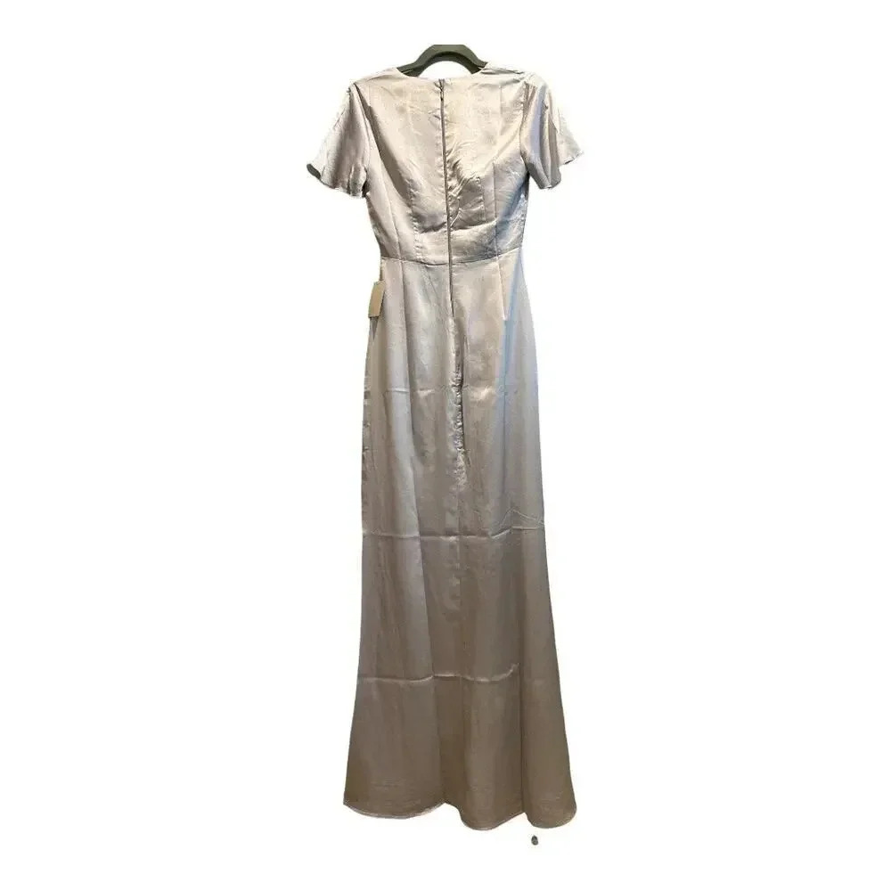 NWT Size XXS Roman Twist Gown In Silver Luxe‎ - Picture 3 of 9